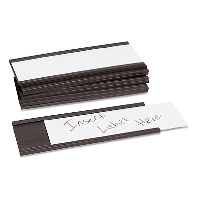 U Brands Magnetic Card Holders, 6 x 2, Black, 10/Pack (UBRFM2633)