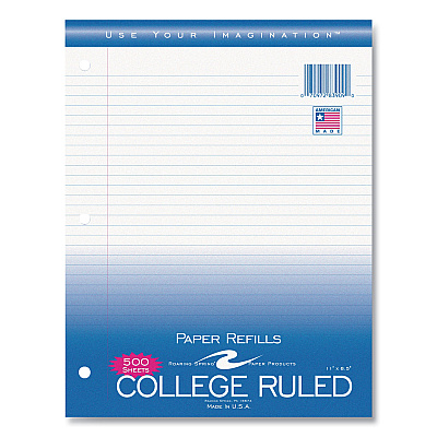 Roaring Spring Notebook Filler Paper, 8.5 x 11, College Rule, 500/Pack (ROA83909)