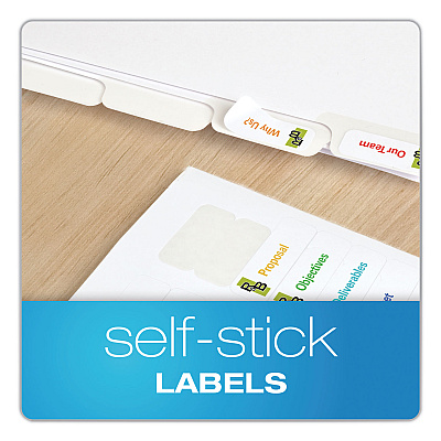 Oxford Custom Label Tab Dividers with Self-Adhesive Tab Labels, 8-Tab, 11 x 8.5, White, 25 Sets (OXF11316)