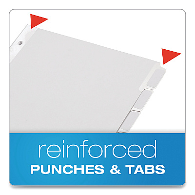 Oxford Custom Label Tab Dividers with Self-Adhesive Tab Labels, 8-Tab, 11 x 8.5, White, 25 Sets (OXF11316)