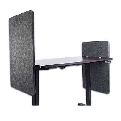 Lumeah Desk Modesty Adjustable Height Desk Screen Cubicle Divider and Privacy Partition, 23.5 x 1 x 36, Polyester, Ash (GN1LUDM24361A)