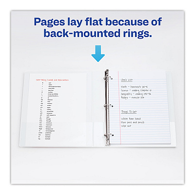 Avery Heavy-Duty Non Stick View Binder with DuraHinge and Slant Rings, 3 Rings, 2" Capacity, 11 x 8.5, White, 4/Pack (AVE79790)