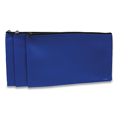 CONTROLTEK Fabric Deposit Bag, Vinyl, 5.5 x 11, Blue, 3/Pack (CNK530495)