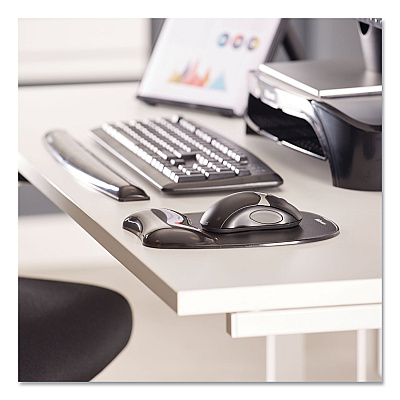Fellowes Gel Crystals Keyboard Wrist Rest, 18.5 x 2.25, Black (9112201)