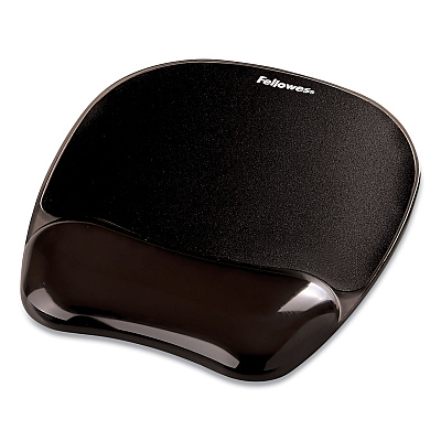 Fellowes Gel Crystals Mouse Pad with Wrist Rest, 7.87 x 9.18, Black (9112101)