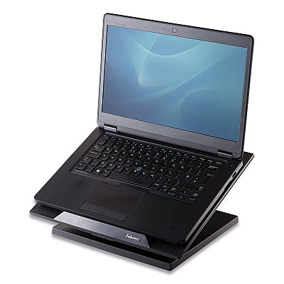 Fellowes Designer Suites Laptop Riser, 13.19" x 11.19" x 4", Black Pearl, Supports 25 lbs (FEL8038401)
