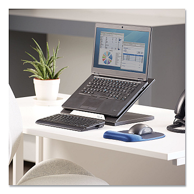 Fellowes Designer Suites Laptop Riser, 13.19" x 11.19" x 4", Black Pearl, Supports 25 lbs (FEL8038401)