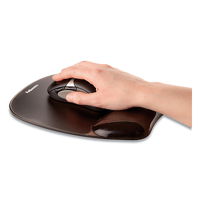 Fellowes Gel Crystals Mouse Pad with Wrist Rest, 7.87 x 9.18, Black (9112101)