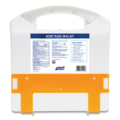 PURELL Body Fluid Spill Kit, 4.5" x 11.88" x 11.5", One Clamshell Case with 2 Single Use Refills/Carton (GOJ384101CLMS)