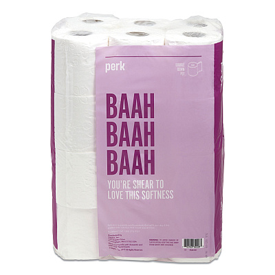 Perk Ultra Soft 2-Ply Standard Toilet Paper, Septic Safe, White, 154 Sheets/Roll, 24 Rolls/Pack (PRK24380328)