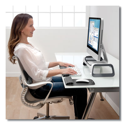 Fellowes I-Spire Wrist Rocker Mouse Pad with Wrist Rest, 7.81 x 10, Gray (9311801)