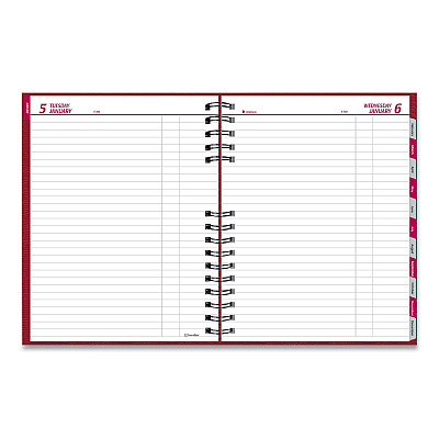 Brownline CoilPro Daily Planner, 10 x 7.88, Red Cover, 12-Month (Jan to Dec): 2026 (C550CRED)