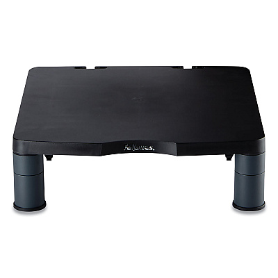 Fellowes Standard Monitor Riser, 13.38" x 13.63" x 2" to 4", Graphite, Supports 60 lbs (9169301)