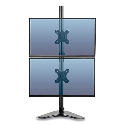Fellowes Professional Series Freestanding Dual Stacking Monitor Arm, For 32" Monitors, 15.3" X 35.5" X 11", Black, Supports 17 Lb (8044001)