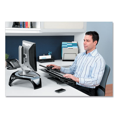 Fellowes Tilt 'n Slide Keyboard Manager With Comfort Glide, 19.5w X 11.5d, Black (8060201)