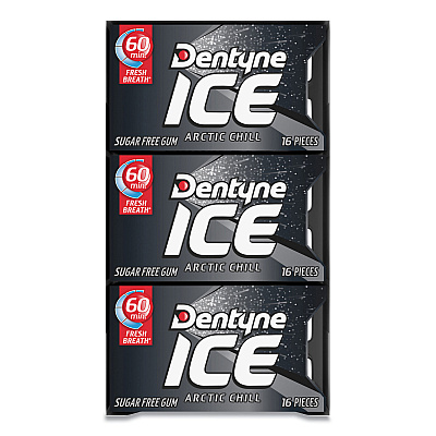 Dentyne Ice Sugarless Gum, Arctic Chill, 16 Pieces/Pack, 9 Packs/Box (MDZAMC31240)