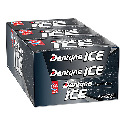 Dentyne Ice Sugarless Gum, Arctic Chill, 16 Pieces/Pack, 9 Packs/Box (MDZAMC31240)