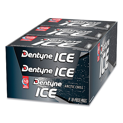 Dentyne Ice Sugarless Gum, Arctic Chill, 16 Pieces/Pack, 9 Packs/Box (MDZAMC31240)