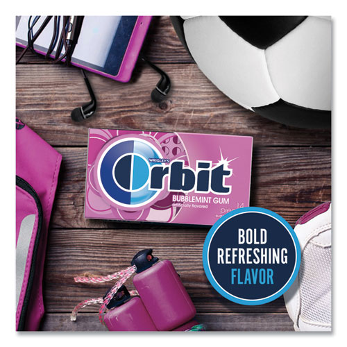 Orbit Sugar-Free Chewing Gum, Bubblemint, 12/Box (WMW21489)