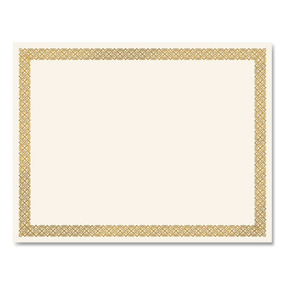 Great Papers Foil Border Certificates, 8.5 x 11, Ivory/Gold with Gold Braided Border, 15/Pack (GRP963006)