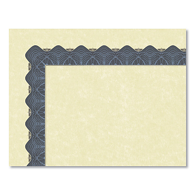 Great Papers Metallic Border Certificates, 11 x 8.5, Ivory/Blue with Blue Border, 100/Pack (GRP934400)