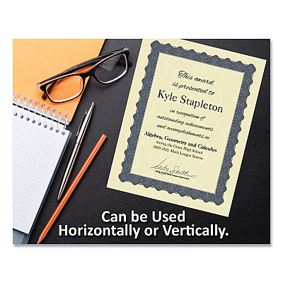 Great Papers Metallic Border Certificates, 11 x 8.5, Ivory/Blue with Blue Border, 100/Pack (GRP934400)