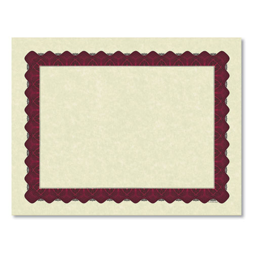 Great Papers Metallic Border Certificates, 11 x 8.5, Ivory/Red with Red Border, 100/Pack (934100)