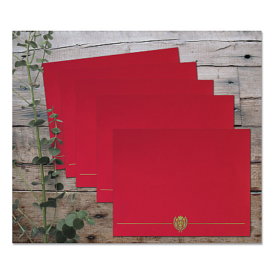 Great Papers Classic Crest Certificate Covers, 9.38 x 12, Red, 5/Pack (GRP903031S)