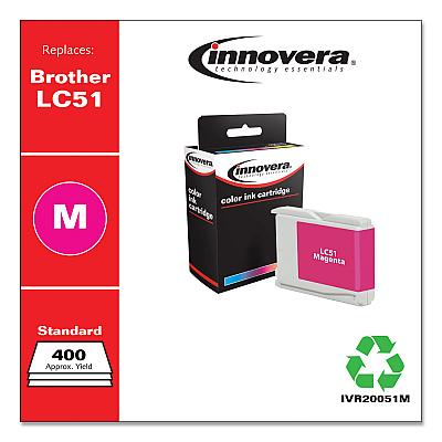 Innovera Remanufactured Magenta Ink, Replacement for LC51M, 400 Page-Yield (IVR20051M)