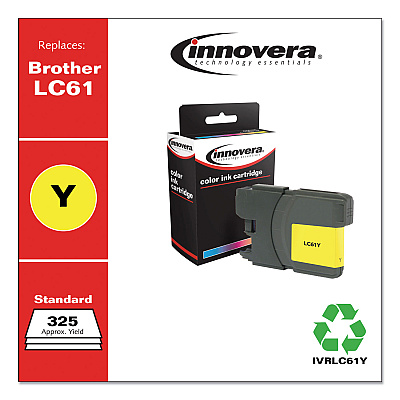 Innovera Remanufactured Yellow Ink, Replacement for LC61Y, 750 Page-Yield