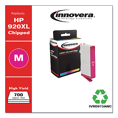 Innovera Remanufactured Magenta High-Yield Ink, Replacement for 920XL (CD973AN), 700 Page-Yield (IVRD973ANC)