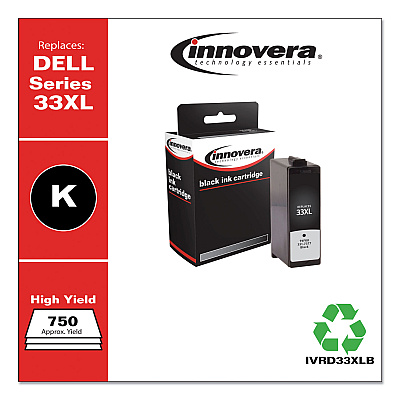 Innovera Remanufactured Black Ink, Replacement for 33XL (T9FKK331-7377), 750 Page-Yield (IVRD33XLB)