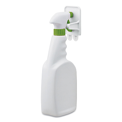 Command Spray Bottle Holder, 2.34w x 1.69d x 3.34h, White, 2 Hangers/4 Strips/Pack (MMM170092ES)