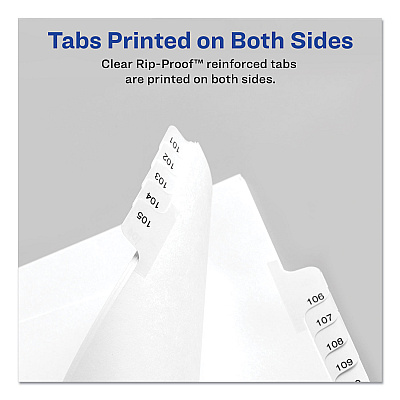 Avery Preprinted Legal Exhibit Side Tab Index Dividers, Allstate Style, 26-Tab, D, 11 x 8.5, White, 25/Pack (AVE82166)