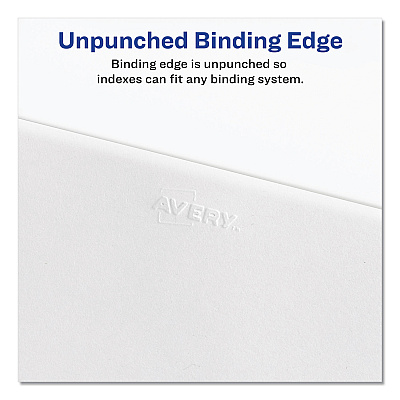 Avery Preprinted Legal Exhibit Side Tab Index Dividers, Allstate Style, 25-Tab, 151 to 175, 11 x 8.5, White, 1 Set (AVE82189)