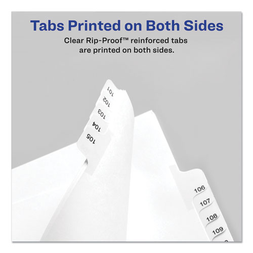 Avery Preprinted Legal Exhibit Side Tab Index Dividers, Allstate Style, 25-Tab, 126 to 150, 11 x 8.5, White, 1 Set, (1706) (01706)