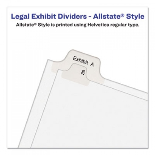 Avery Preprinted Legal Exhibit Side Tab Index Dividers, Allstate Style, 25-Tab, 201 to 225, 11 x 8.5, White, 1 Set (82191)