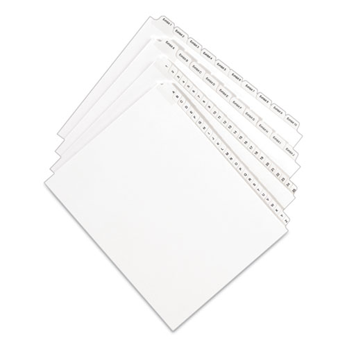 Avery Preprinted Legal Exhibit Side Tab Index Dividers, Allstate Style, 10-Tab, 20, 11 x 8.5, White, 25/Pack (82218)