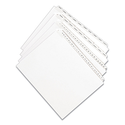 Avery Preprinted Legal Exhibit Side Tab Index Dividers, Allstate Style, 25-Tab, 101 to 125, 11 x 8.5, White, 1 Set, (1705) (AVE01705)