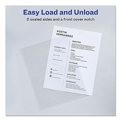 Avery Heavy-Duty Plastic Sleeves, Letter Size, Clear, 12/Pack (AVE72611)