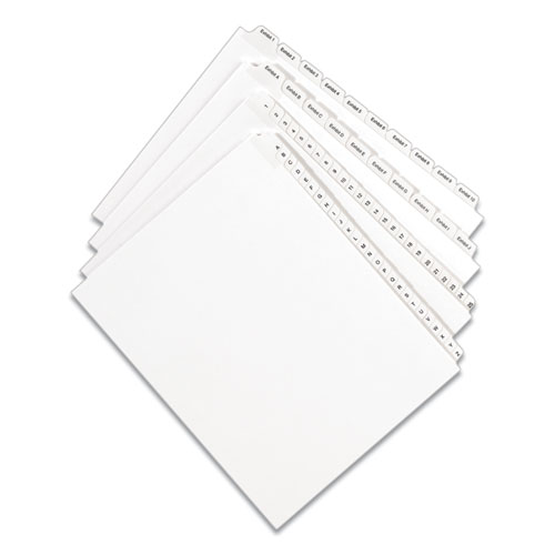 Avery Preprinted Legal Exhibit Side Tab Index Dividers, Allstate Style, 26-Tab, Z, 11 x 8.5, White, 25/Pack (82188)