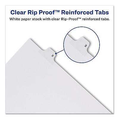 Avery Preprinted Legal Exhibit Side Tab Index Dividers, Allstate Style, 26-Tab, D, 11 x 8.5, White, 25/Pack (AVE82166)