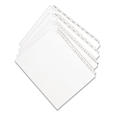 Avery Preprinted Legal Exhibit Side Tab Index Dividers, Allstate Style, 25-Tab, 151 to 175, 11 x 8.5, White, 1 Set (AVE82189)