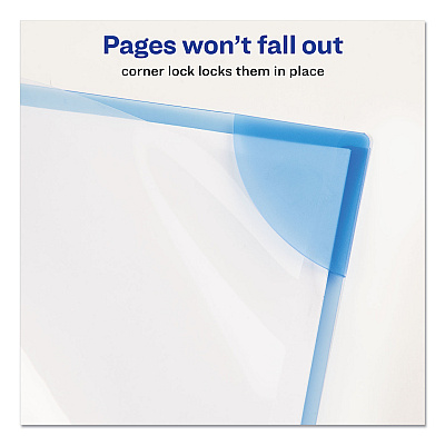 Avery Corner Lock Document Sleeves, Letter Size, Assorted Colors, 6/Pack (AVE72262)