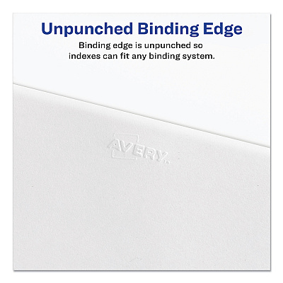 Avery Preprinted Legal Exhibit Side Tab Index Dividers, Allstate Style, 26-Tab, D, 11 x 8.5, White, 25/Pack (AVE82166)