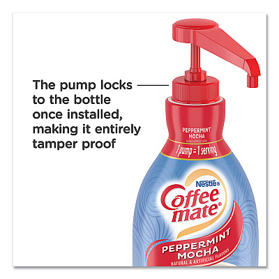 Coffee-mate Liquid Creamer Pump Bottle, Peppermint Mocha, 1.5 L, 2/Carton (NES29600CT)