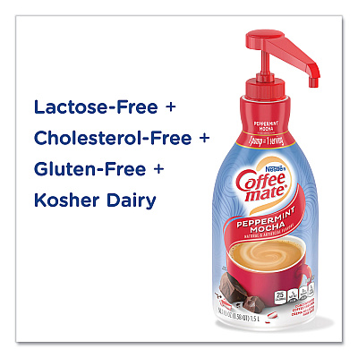 Coffee-mate Liquid Creamer Pump Bottle, Peppermint Mocha, 1.5 L, 2/Carton (NES29600CT)