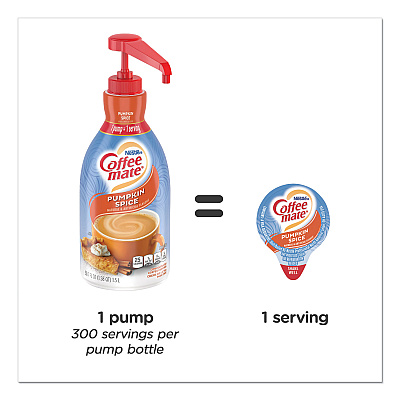 Coffee-mate Liquid Coffee Creamer, Pumpkin Spice, 1.5 L Pump Bottle, 2/Carton (NES31460CT)