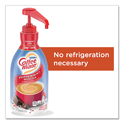 Coffee-mate Liquid Creamer Pump Bottle, Peppermint Mocha, 1.5 L, 2/Carton (NES29600CT)