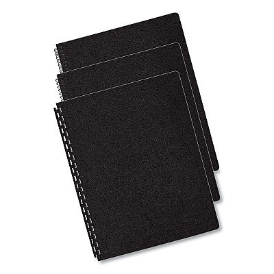 Fellowes Executive Leather-Like Presentation Cover, Black, 11.25 x 8.75, Unpunched, 200/Pack (FEL52149)